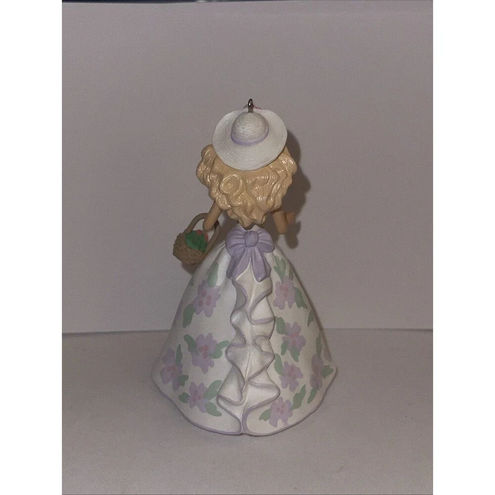 Hallmark Easter Ornament Springtime Barbie #1 1995 Floral Gown Flower Basket K1